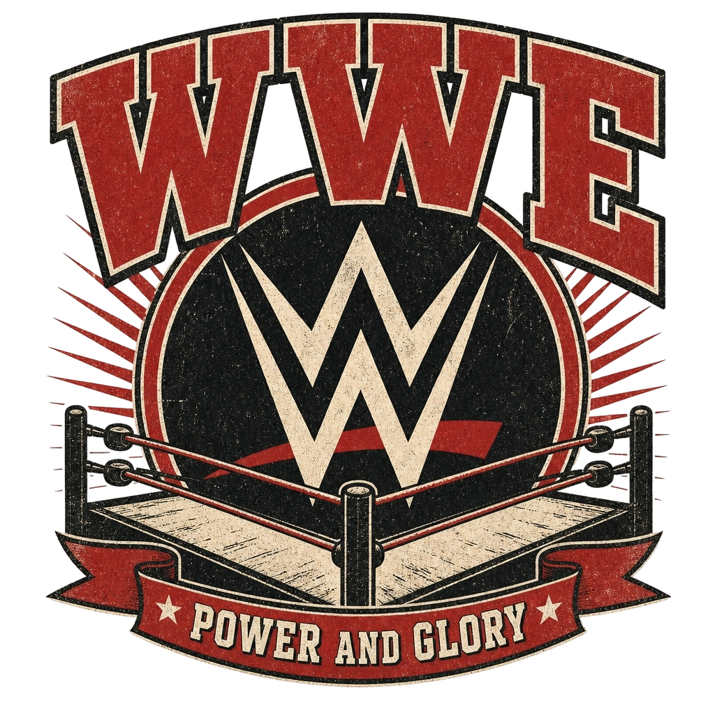 WWE " in bold retro font at the top. " Poster - Official posters merchandise
