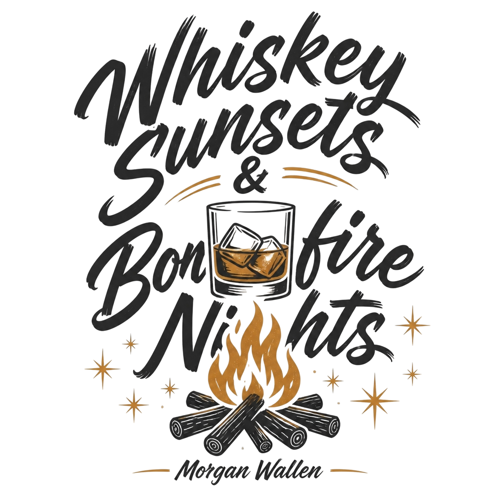 Morgan Wallen "Whiskey Sunsets & Bonfire Nights" Poster - Official posters merchandise