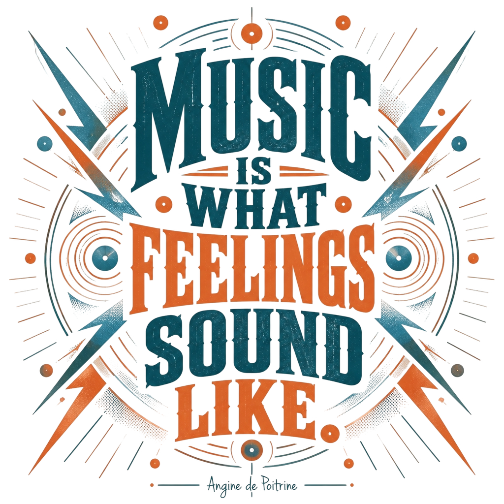 Angine de Poitrine "Music is What Feelings Sound Like." Poster - Official posters merchandise
