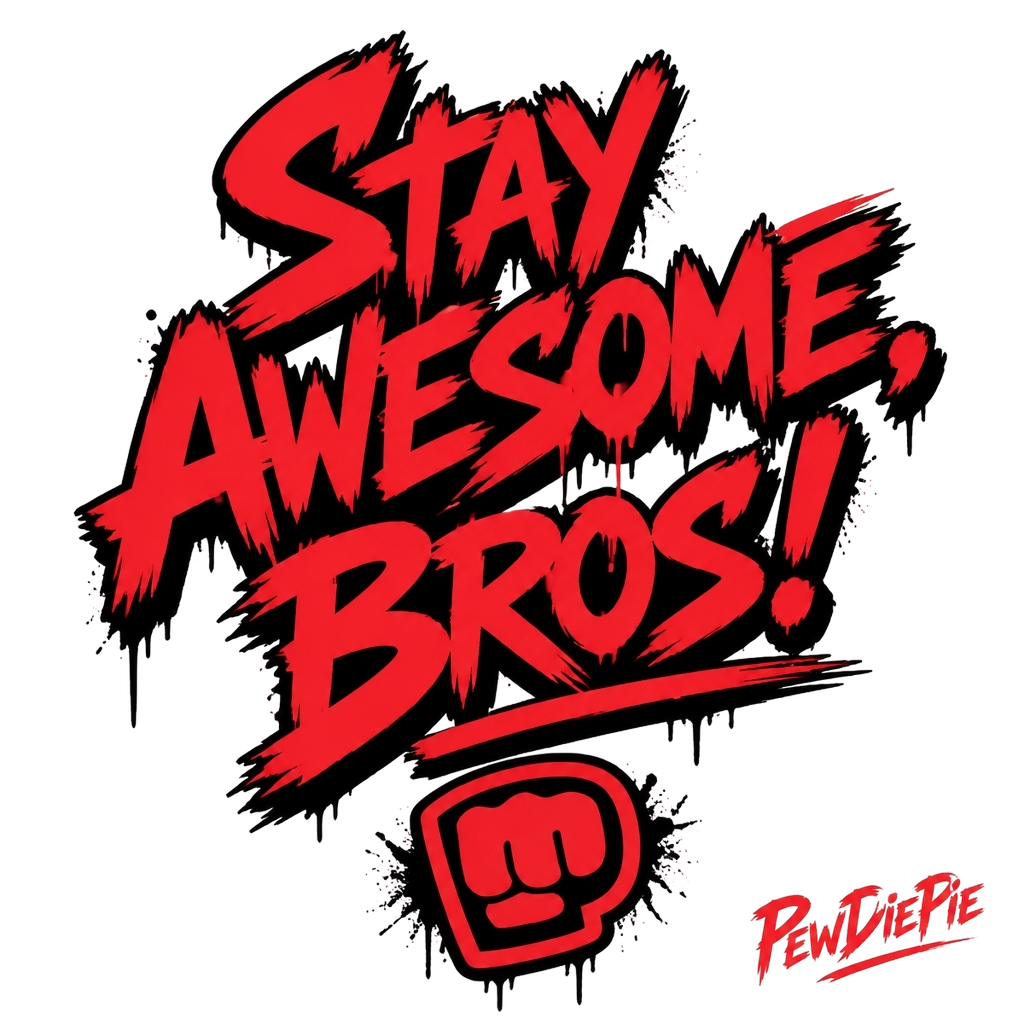 PewDiePie "Stay Awesome, Bros!" Poster