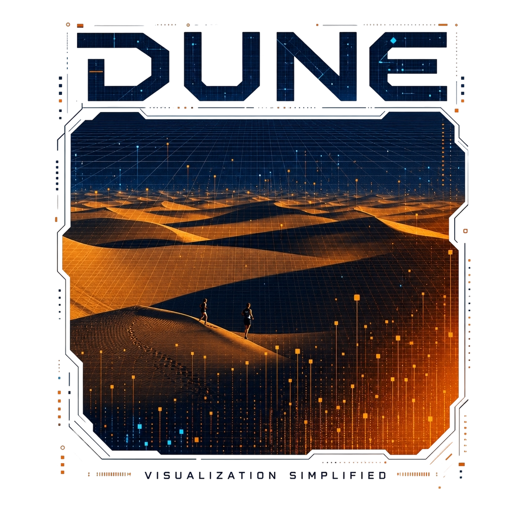 Dune " in bold futuristic font at the top. " Poster - Official posters merchandise