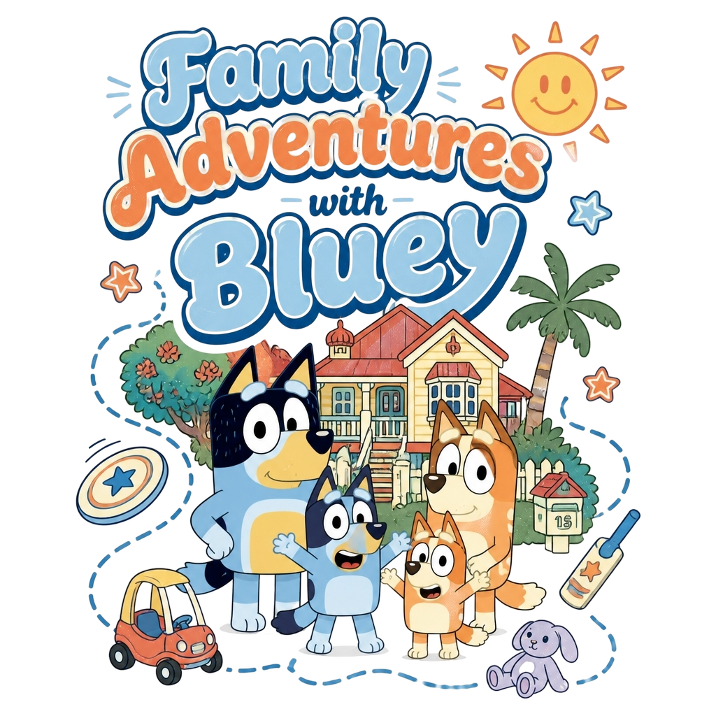 Bluey "Family Adventures with Bluey" Poster - Official posters merchandise