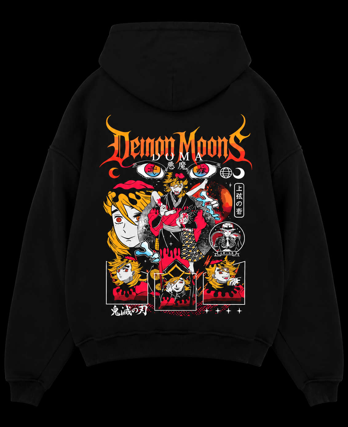 Demon Slayer Hoodie Douma Upper Moons Retro Hoodies