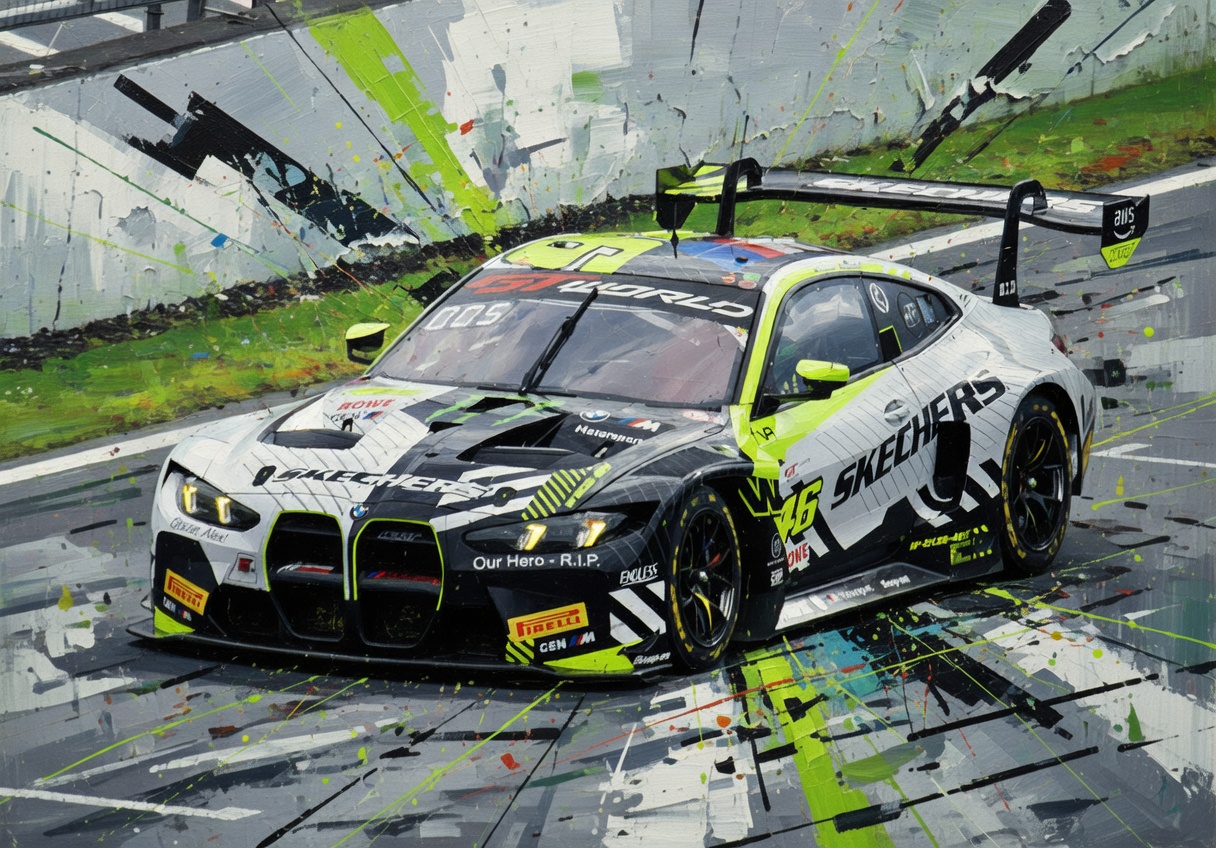 Valentino Rossi BMW M4 GT3 EVO Fine Art Poster