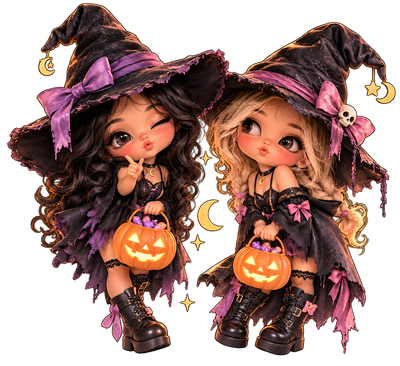 Witch sisters with buckets