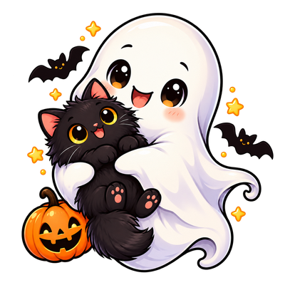 Ghost & kitten cuddle