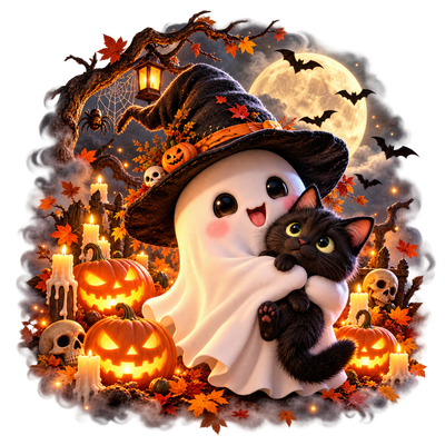 Ghostly kitten cuddle