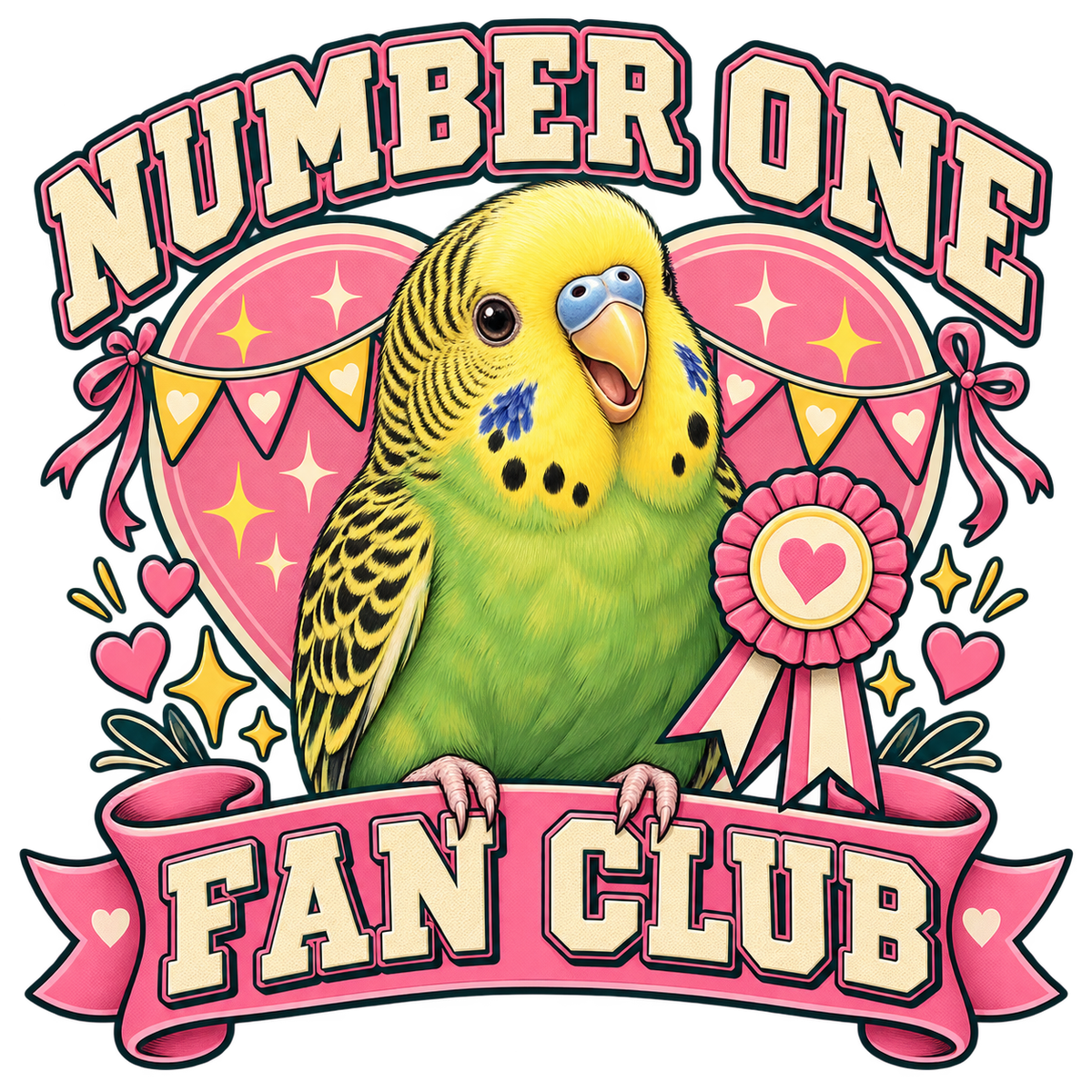 Pet Fan Club: completed illustration with an example animal