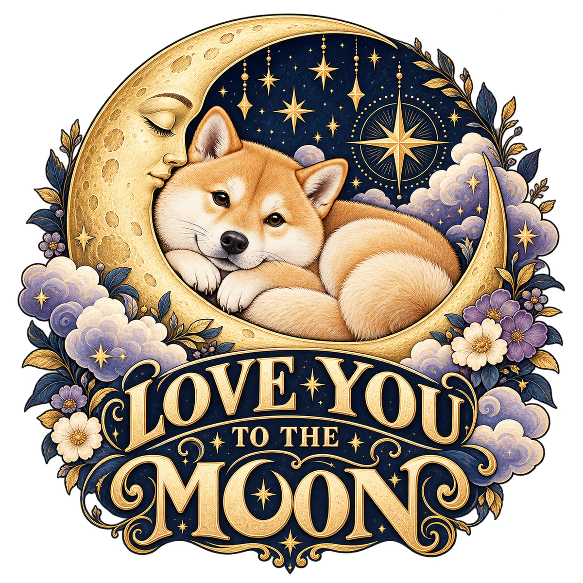 Love You to the Moon: completed illustration with an example animal